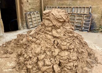 A pile of clay spoil ready to be repurposed.